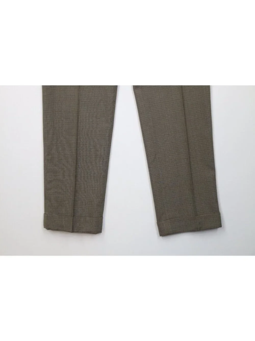 Vintage 50s 60s Streetwear Mens 36R 2 Piece Wool Suit Wedding Green Plaid 30x31